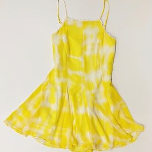 Godet Slip Dress in Sunbeam Combo